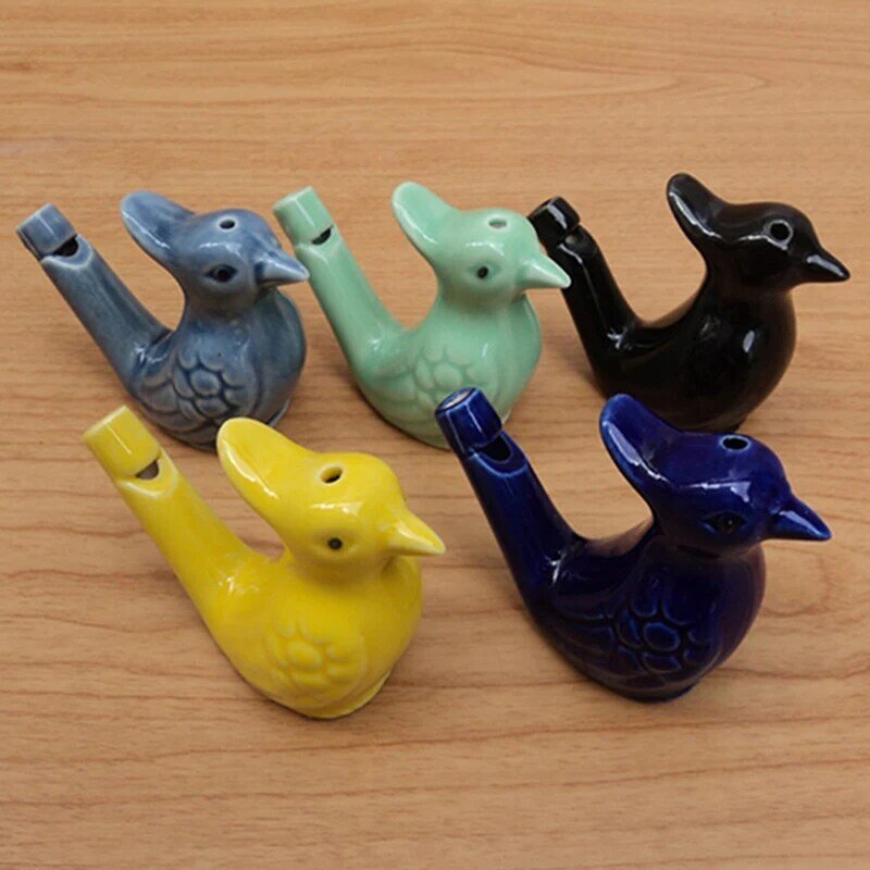 1pc Random Coloured Drawing Water Bird Whistle Musical Instrument Cute Outdoor Team Sports Whistle