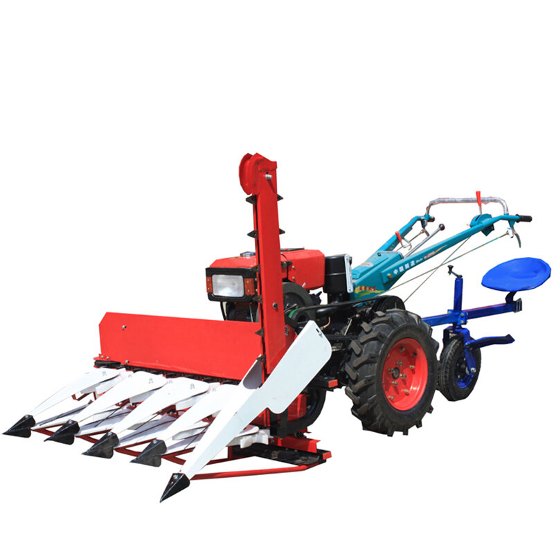 China 12 PS Diesel leistungs starke Reis Weizen Harvester Sorghum Mais Stiel Pfeffer Ernte Walking Traktoren Land maschinen