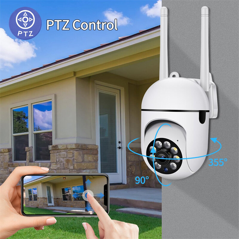 5MP PTZ Wifi Security Camera Outdoor 4x Digital Zoom AI Human Detection ONVIF Wireless CCTV Wifi Surveillance Cameras Smart Home