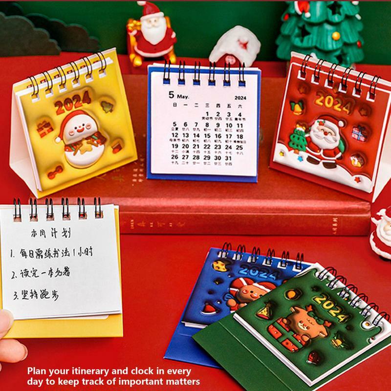 2024 Tisch kalender Weihnachts jahr Monats kalender einfach zu lesen tragbare haltbare dicke Papier Desktop-Kalender 2020-2021