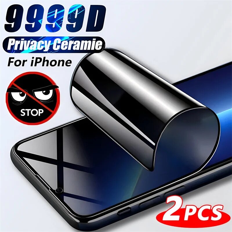 Anti-Spy Ceramics Soft Film For iPhone 15 14 13 12 11 8 7 Pro Max Mini Plus SE 2020 X XS XR Privacy Full Cover Screen Protector