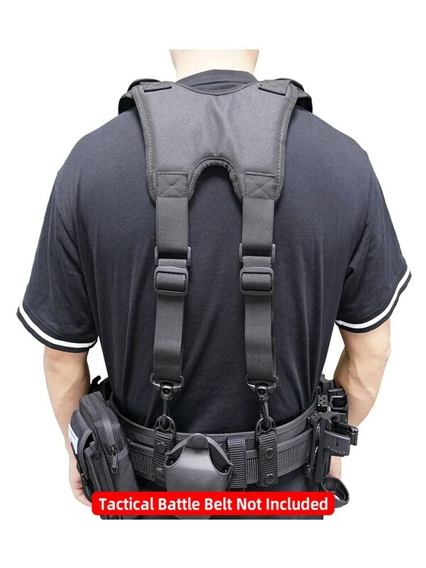 DulTool-Bretelles de ceinture de police noires, harnais de combat extérieur, 1.5 po