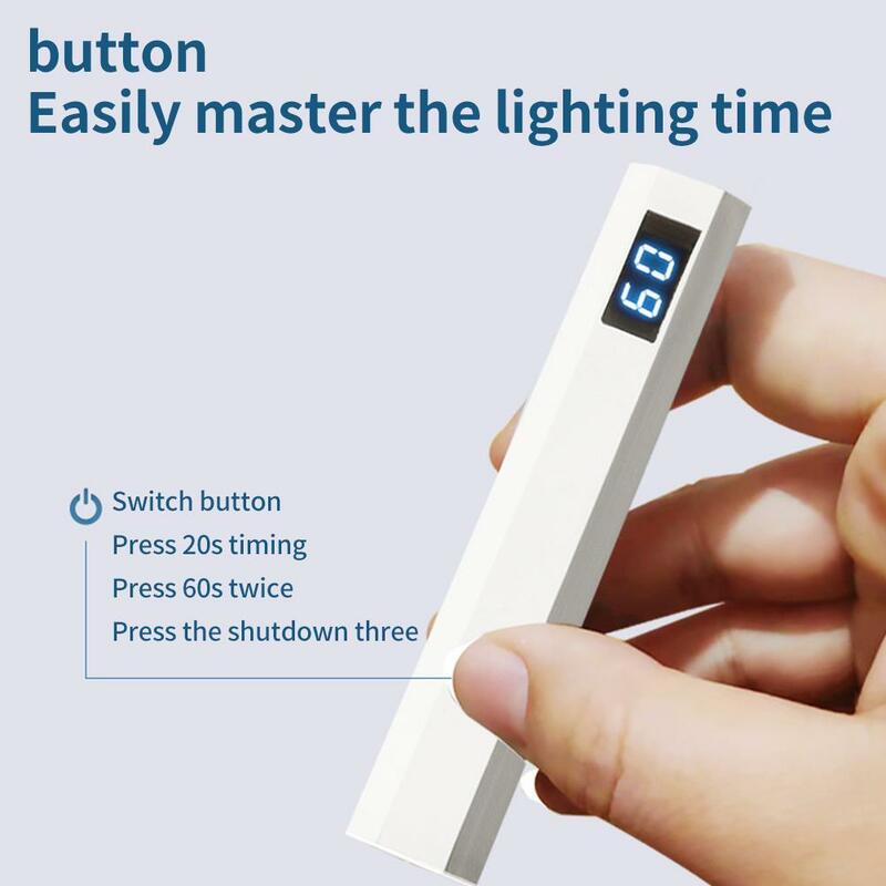 Handheld Mini Nail Lamp Portable USB Power Storage Gel Polishing Quick-drying Flashlight Nail Dryer UV LED Nail Heating Lamp