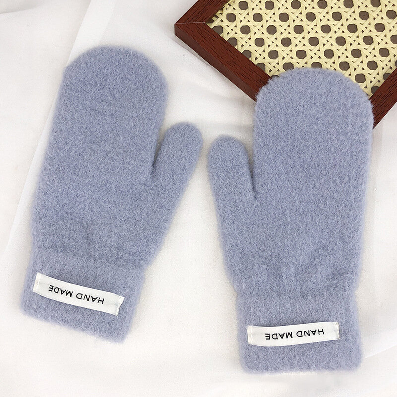 Winter Nieuwe Breien Handschoenen Studenten Meisje Mode Schattige Wanten Vrouwen Fietsen Warm Solid Kleuren Zachte Vrouwelijke Koppels Handschoenen T192