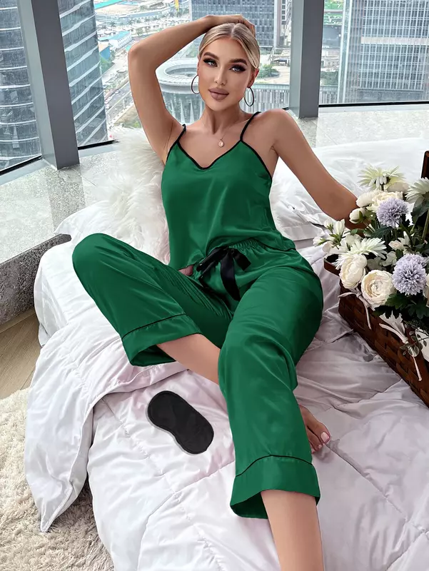 2024 Nieuwe Sexy Pyjama Vrouwen Mode Mouwloze Halter Dames Home Comfortabele Broek Nachtjapon Nachtkleding Vrouwen