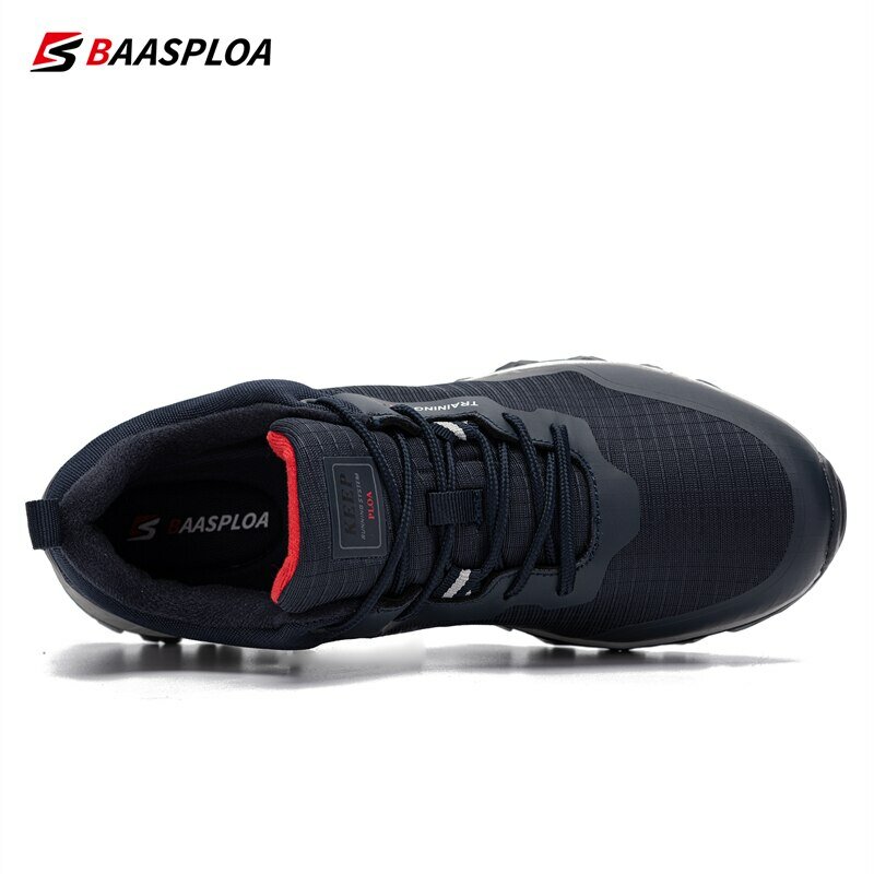 Baasploa New Men Anti-Skid Wear Resistant Hiking Shoes Fashion Waterproof Outdoor Travel Shoes Sneaker Comfortable Male Shoes