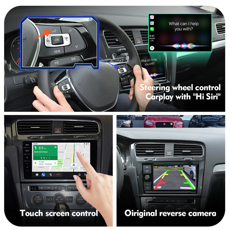 EBILAEN-caja de módulo inalámbrico para coche, Carplay Android para VW, Volkswagen, Skoda Octavia, A5, Golf 7, Polo, Passat B8, Mirror Link, MIB MIB2