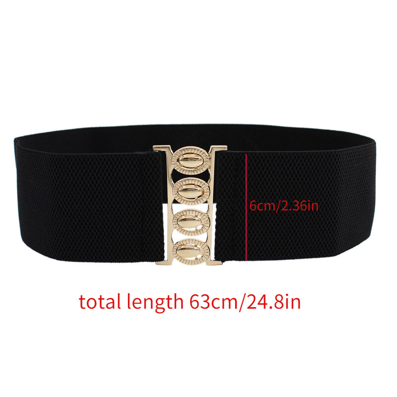 Wide Elastic Belt Solid Color Corset Belt Metal Buckle Lady Fashion Cummerbands Stretch Cinch Waistband Women Waist Belt