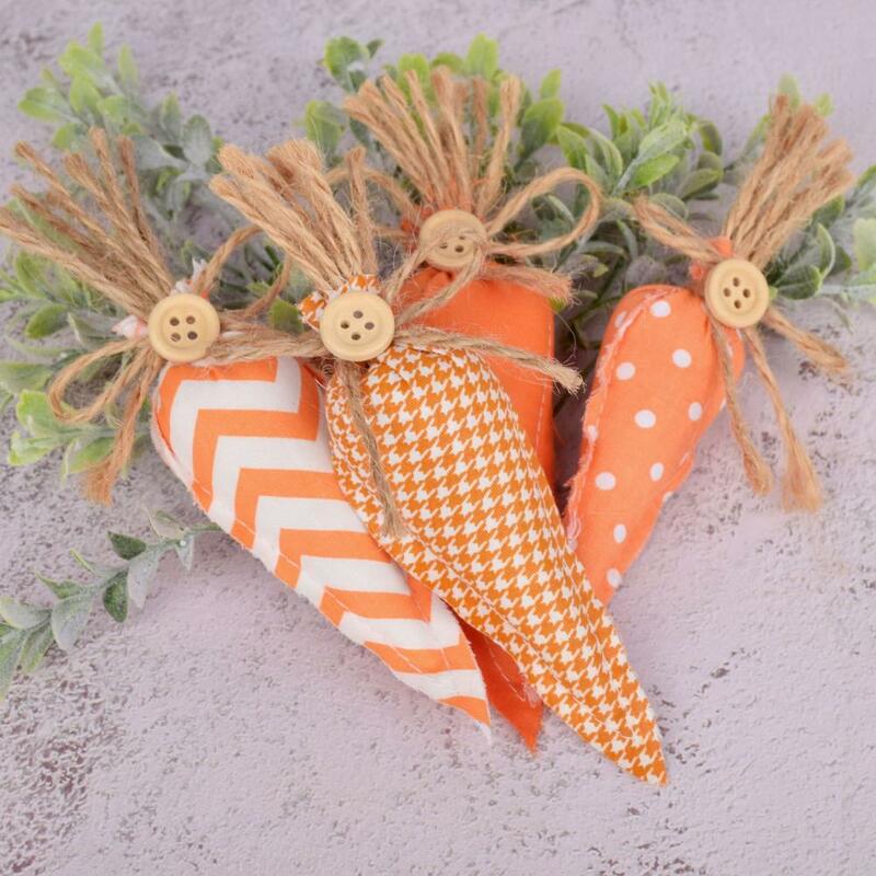 Hochwertige Urlaub Dekor schöne Karotten Dekor hochwertige karierte Ostern Stoff Karotten Rettich Szene Dekoration für festliche