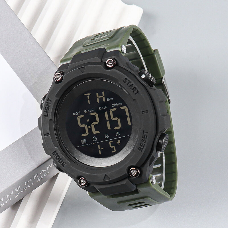 YIKAZE-Reloj de pulsera Digital para hombre, cronógrafo luminoso, resistente al agua, deportivo, electrónico, Militar
