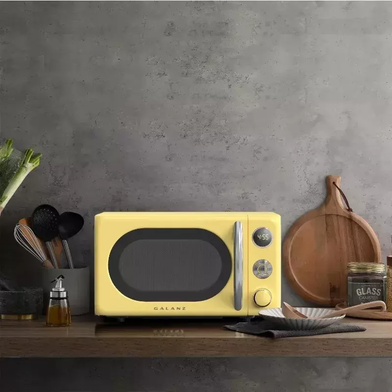 HAOYUNMA meja Microwave Oven Retro, 700 watt, kuning baru, microwave