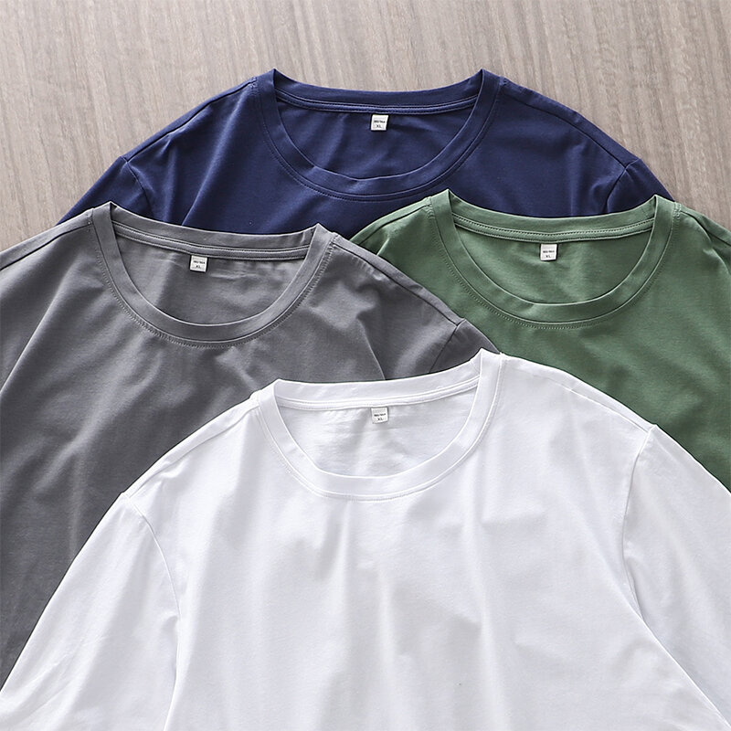 Dukeen Sommer dünne Eis Seide T-Shirt für Männer Rundhals ausschnitt Kurzarm lässig weiche Fitness-Tops schlichte modale Baumwolle übergroße T-Shirts