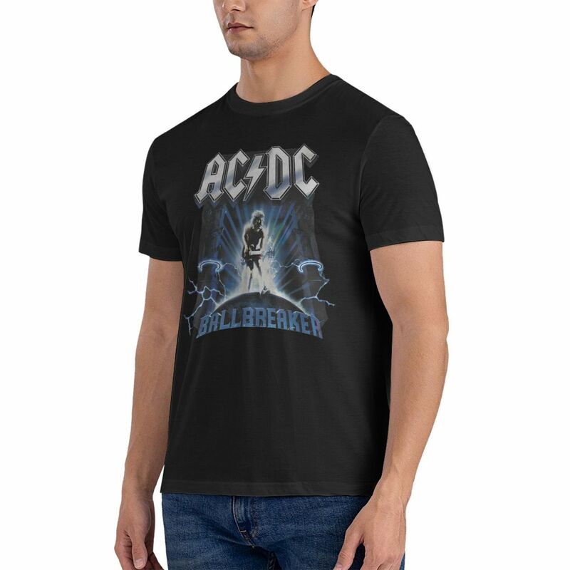 Męska muzyka i T-shirty rockowe A-AC odzież z czystej bawełny DC humorystyczne koszulki z krótkim rękawem z okrągłym dekoltem oryginalne T-shirty