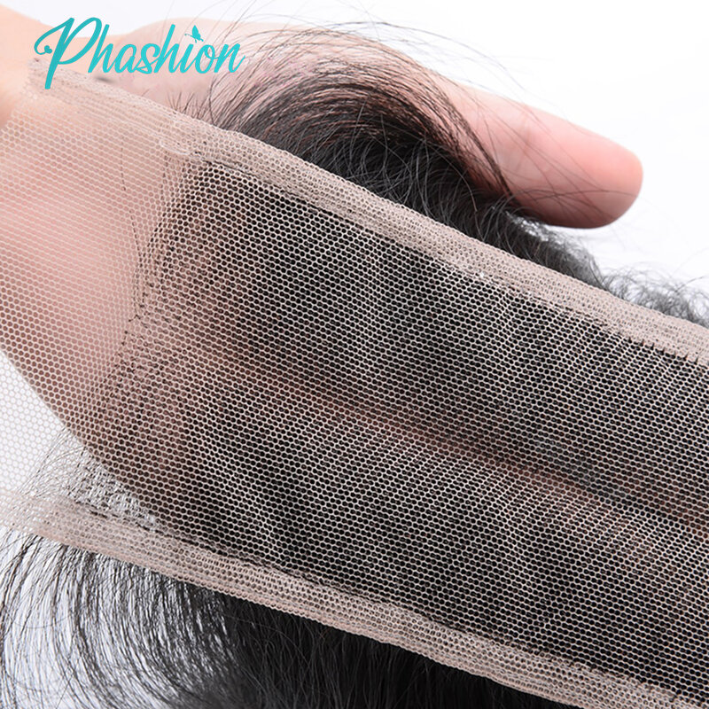 Phashi on kim k 2x6 schweizer transparenter spitzen verschluss gerader körper welle tiefer mittelteil brasilia nisches remy menschliches haar für schwarze frauen