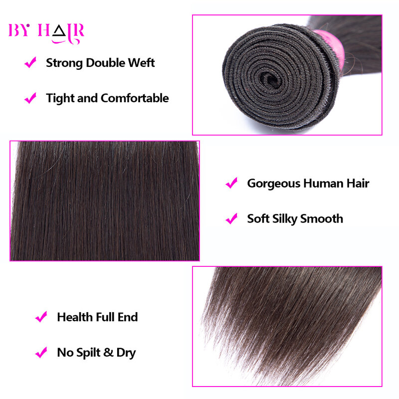 Fasci di capelli peruviani fasci di capelli umani lisci fasci di capelli grezzi al 100% estensioni dei capelli Remy per le donne tessono 10-40 pollici Tissage