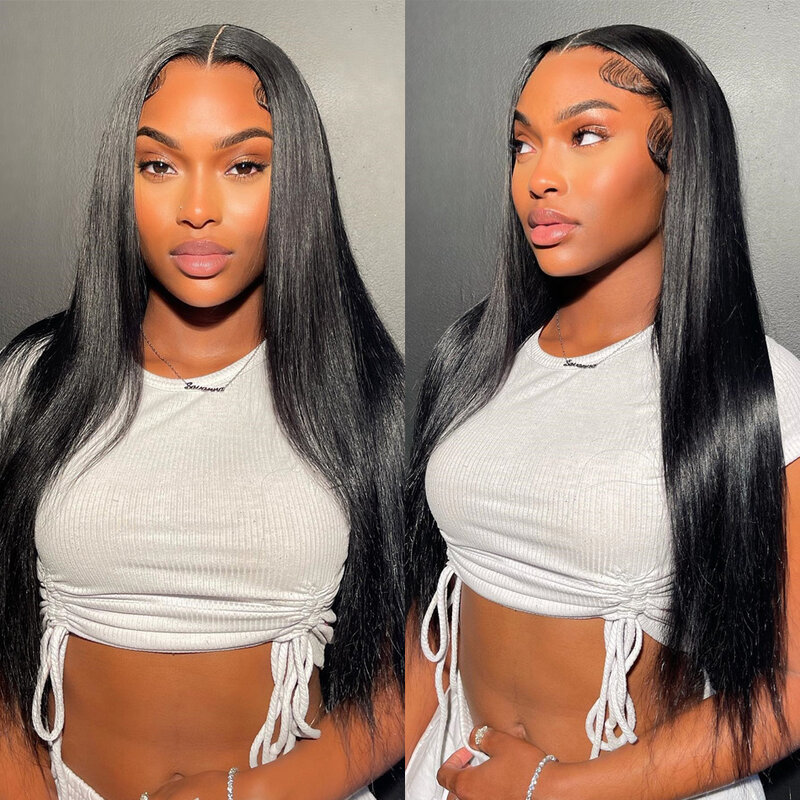 Bone Straight 5x5 Hd Lace Front Wigs For Women Choice Brazilian 30 38 Inch Straight Human Hair Pre Plucked 4x4  Lace Frontal Wig