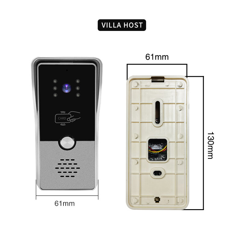 Wired Intercom com Fechadura Elétrica, Sistema de Controle de Acesso Remoto, Video Door Phone, Home Security Protection, RFID, 7"