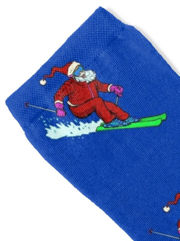 Chaussettes courtes Santa Ski pour hommes et femmes, humour drôle, impression, vente en gros, bas mobiles, marque de luxe