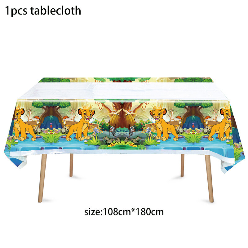 ディズニーのライオンキングのテーマパーティーデコレーションカッププレートバナーテーブルクロス背景子供の誕生日パーティーの装飾用品