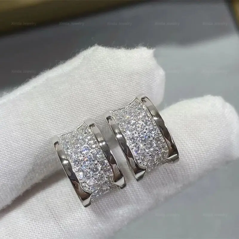 Fashion Design S925 Sterling Silver Zircon Small Waist Earrings for Women's Elegance Luxury Brand Jewelry Party Gifts