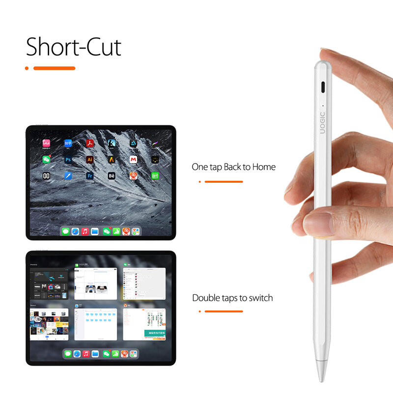 2022 Bluetooth Uogic Potlood Pen Voor Ipad Met Palm Afwijzing Stylus Voor Ipad 9 8 7 10.2 Ipad Pro 11/12.9 Ipad Mini Air 3 4 10.9