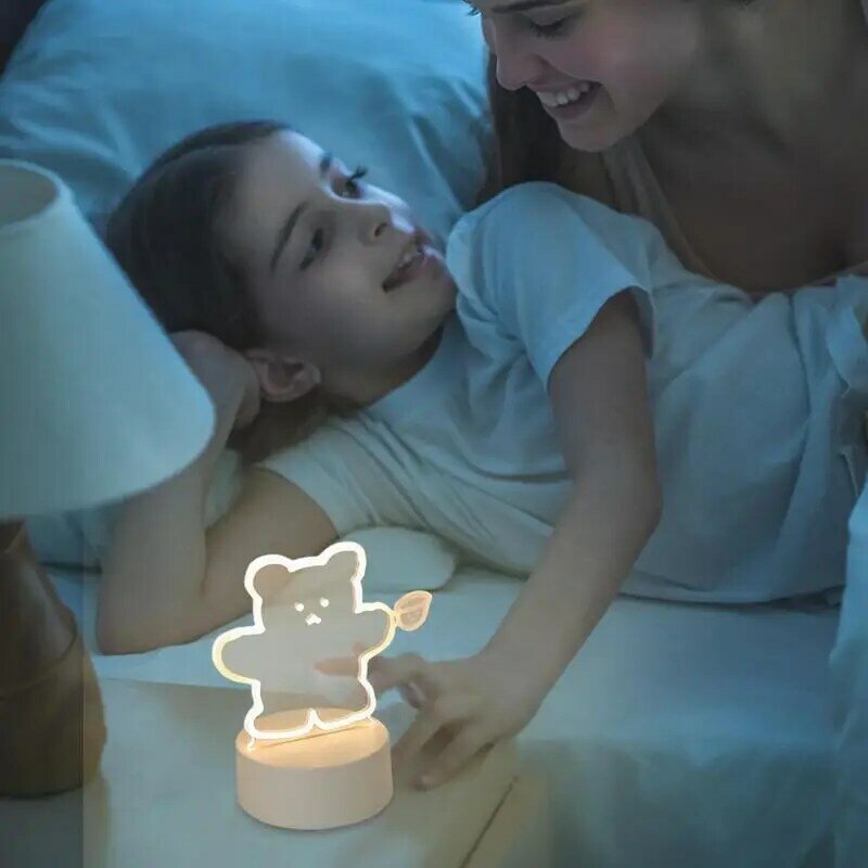 로맨틱 러브 3D 램프 하트 모양의 풍선 아크릴 LED 야간 조명 장식 테이블 램프, 발렌타인데이 연인 아내의 선물