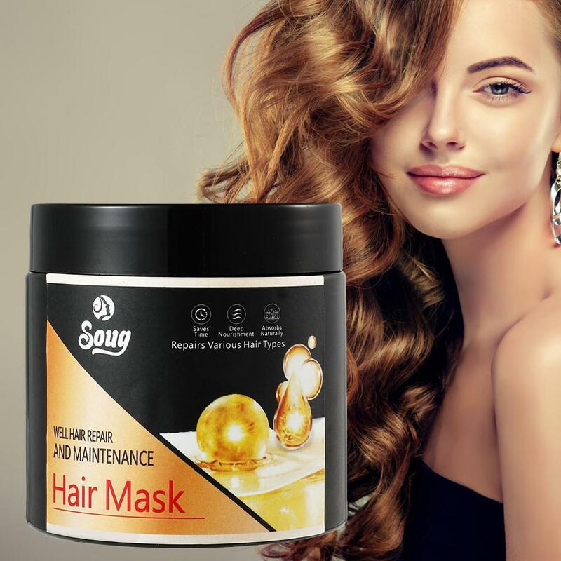 Soug Hair Repair danneggiato Carry Hair Frizzy Soft Smooth Shiny Deep Moisturize Treat Care For All Type Hair 200g U9m1