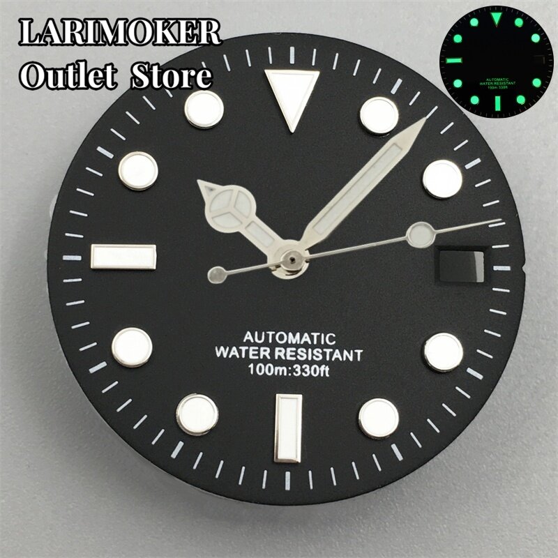 LARIMOKER producer 29mm czarny niebieski zielony zegarek tarcza świecąca dopasowana NH35 NH36 ruch