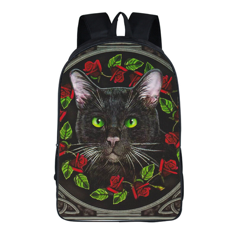 Рюкзак Goth Cat женский, удобный креативный ранец из полиэстера для начальной школы и школы