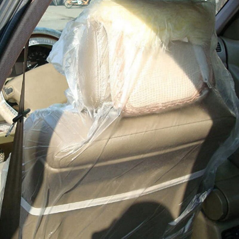 200Pcs Automotive Plastic Seat Vehicle Maintenance Beauty Disposable Automotive Car Seat Cover Dust And Dirt