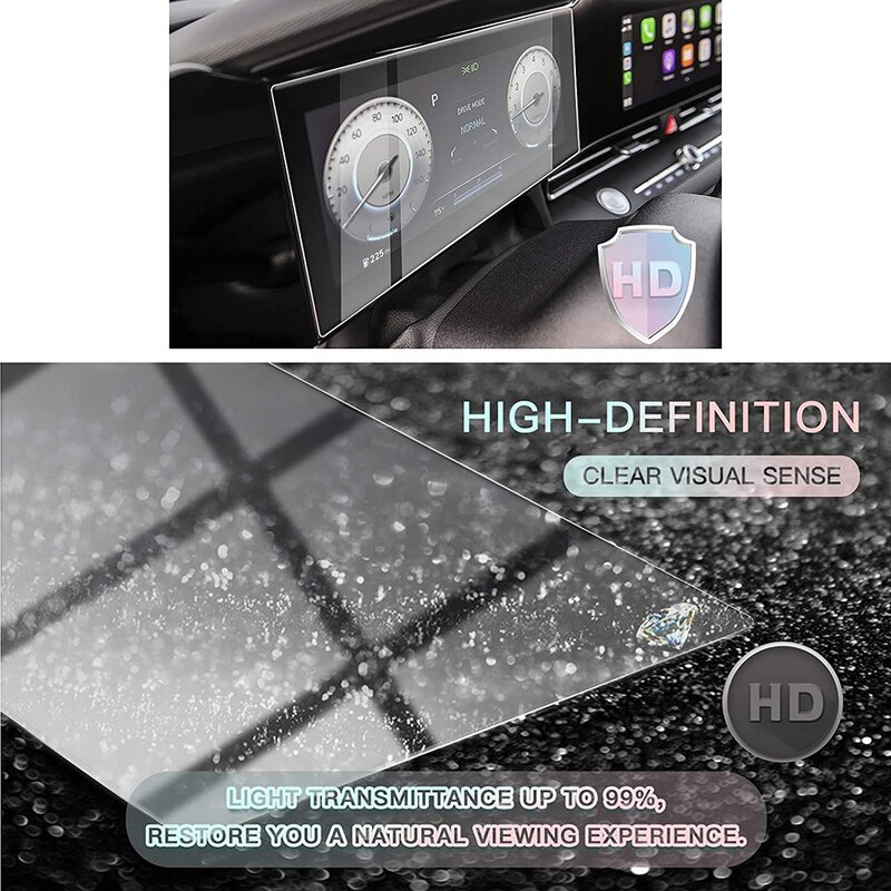 For Hyundai Elantra 2021 10.25-Inch Car Dashboard Display Screen Film Protection Instrument Screen Tempered Glass