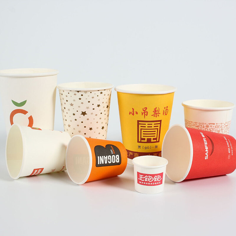 Customized product3oz 4oz 5oz 7oz 8oz 9oz 12oz 14oz Single Wall Disposable Paper Cups For Coffee Tea
