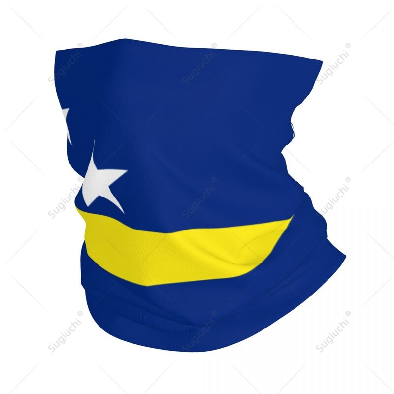 Unisex Curacao Flag fazzoletto da collo sciarpa collo maschera per il viso sciarpe scaldacollo Bandana senza cuciture copricapo ciclismo escursionismo