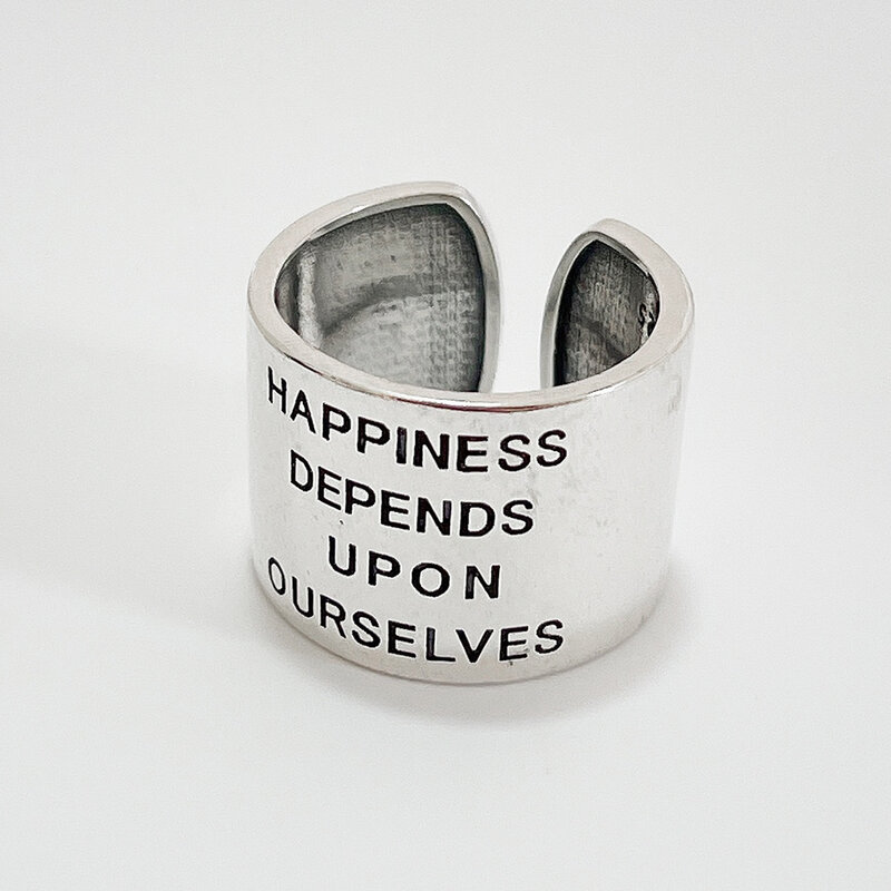 100% solido argento Sterling 925 lettere anelli aperti per le donne moda alla moda retrò anelli accessori per regali per feste