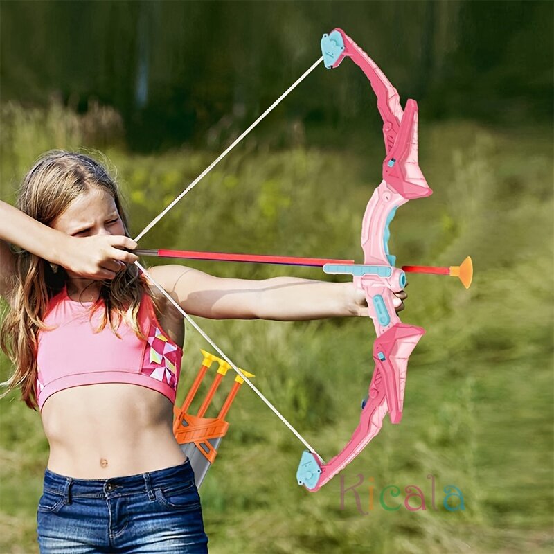 Bambini arco e freccia tiro con l'arco illuminato Set per bambini giocattolo per 3 4 5 6 7 8 9 10 11 12 anni ragazzi ragazze tiro giocattolo regalo di natale