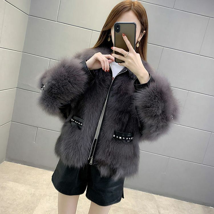 Warm Faux Women Fur Coat Loose Black And Red Plush Coat Female Jacket Fur Autumn Winter Outerwear Bat Sleeve Short Coat C36