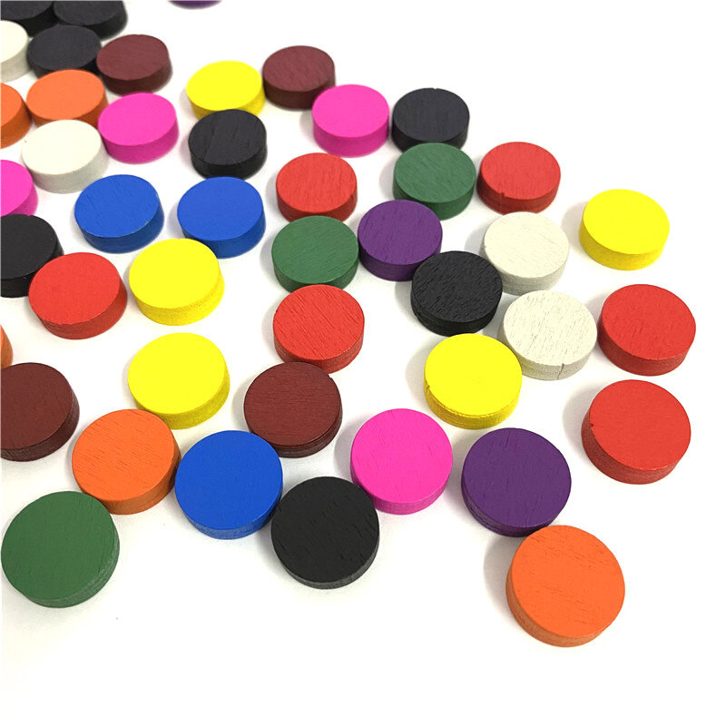 100 pezzi diametro 15*5MM pezzi di gioco pedone in legno scacchi colorati per gettoni gioco da tavolo/giochi educativi accessori