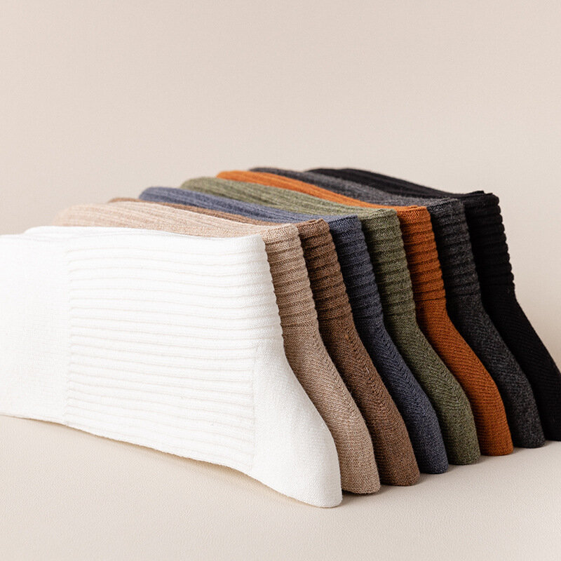 Calcetines de algodón a rayas para hombre, calcetín de malla transpirable, antibacteriano, sólido, alta calidad, 2022