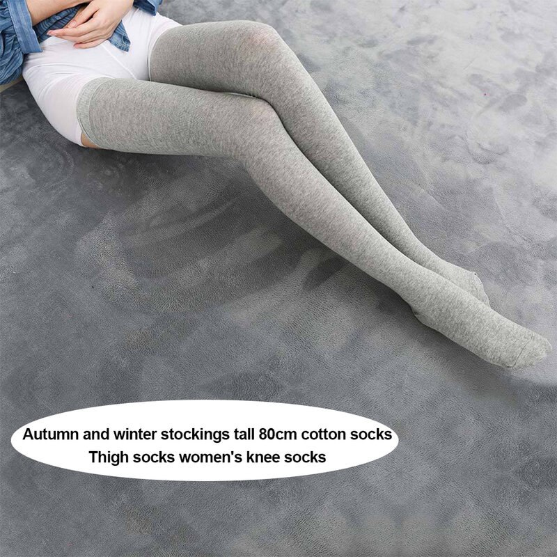 2023 Nieuwe 80Cm Dij Hoge Over De Knie Hoge Sokken Voor Vrouwen Lange Kousen Dikke Beenwarmers Katoen Lange Buis Meisje Sok