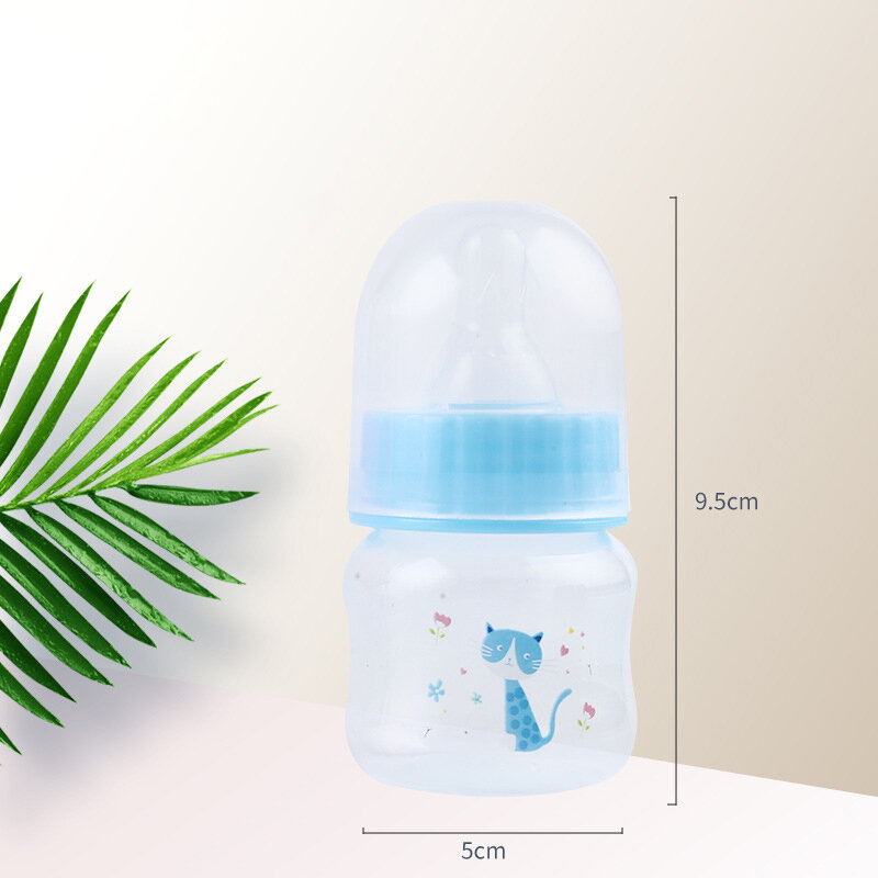 Mini biberón seguro para bebé recién nacido, alimentador de cuidado de lactancia, botellas de leche de jugo de fruta, suministros infantiles, 50ML