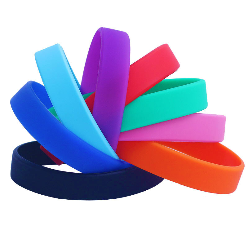 1PC 202*12MM Wholesale Silicone Rubber Wristband Flexible Wrist Band Cuff Bracelet Sports Casual Bangle For Women Men