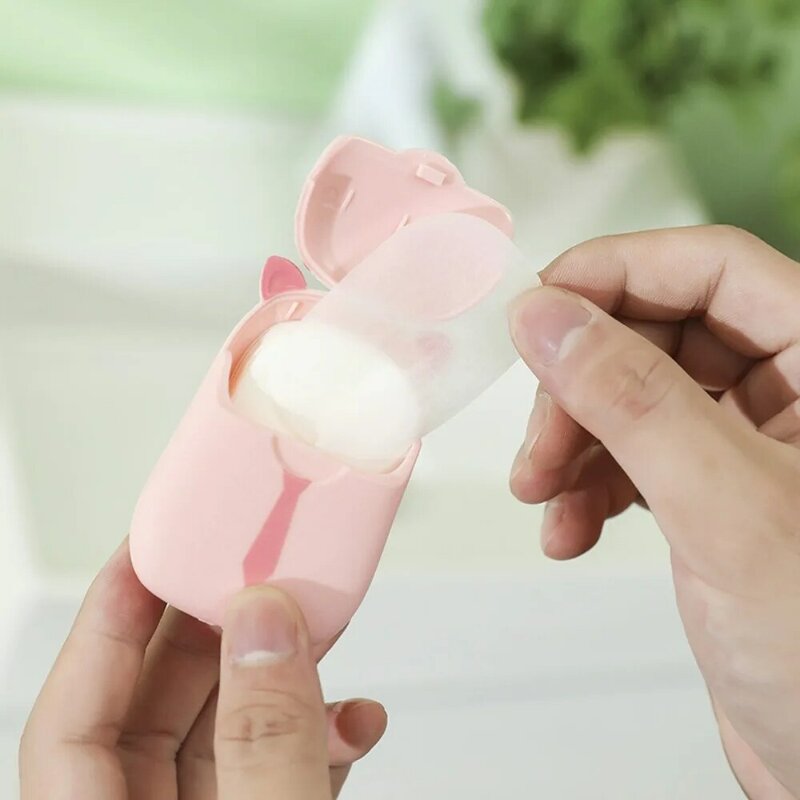 Washing Hand Disposable Soap Paper Portable Scented Clean Disinfecting Sheets Creative Pig Shape Soap Sheet Bathroom