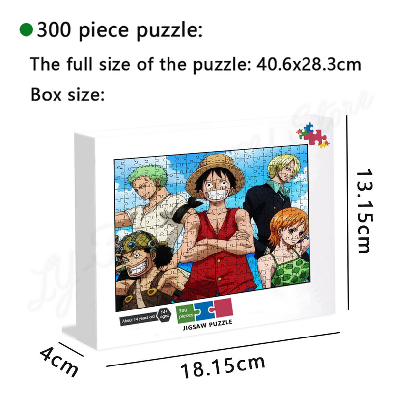 Quebra-cabeças de anime japonês para adultos e crianças, filmes dos desenhos animados Bandai, brinquedos educativos Luffy, 1 pc, 1000 pcs