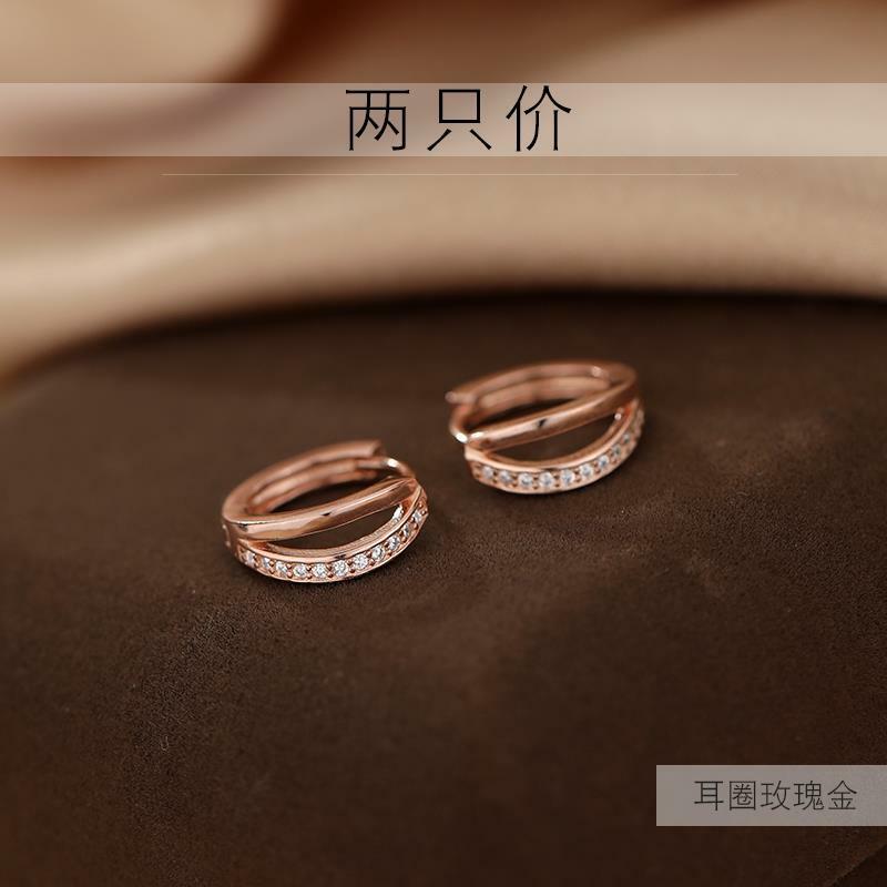 Orecchini a cerchio in argento Sterling 925 temperamento semplice zircone intarsiato per accessori per gioielli da sposa da donna