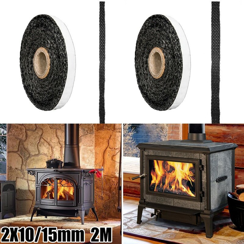 Air Outlet Sealing Strip Glass Fiber Fireplace High Temperature Sealing Strip Household Winter Black Thermal Seal Sticky Tool