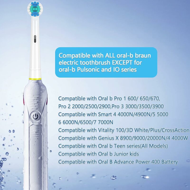 Cabezales de repuesto para cepillo de dientes Compatible con Braun Oral b 7000/Pro 1000/9600/ 5000/3000/8000/Genius y cepillos de dientes inteligentes