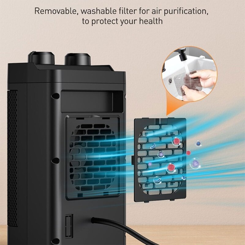 M2ee aquecedor elétrico compacto portátil mini aquecedor ventilador ar quente aquecimento rápido aquecedor elétrico perfeito