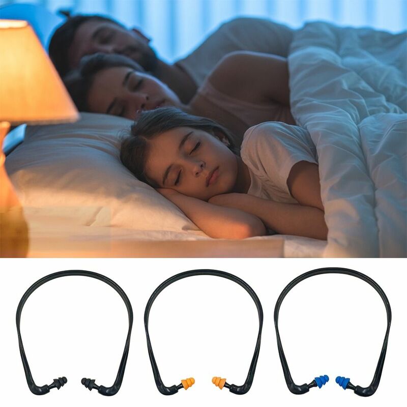 Bouchons d'oreille montés sur la tête en silicone souple, protecteur anti-bruit, cache-oreilles, réduction du bruit, bleu, noir, orange, travail du sommeil