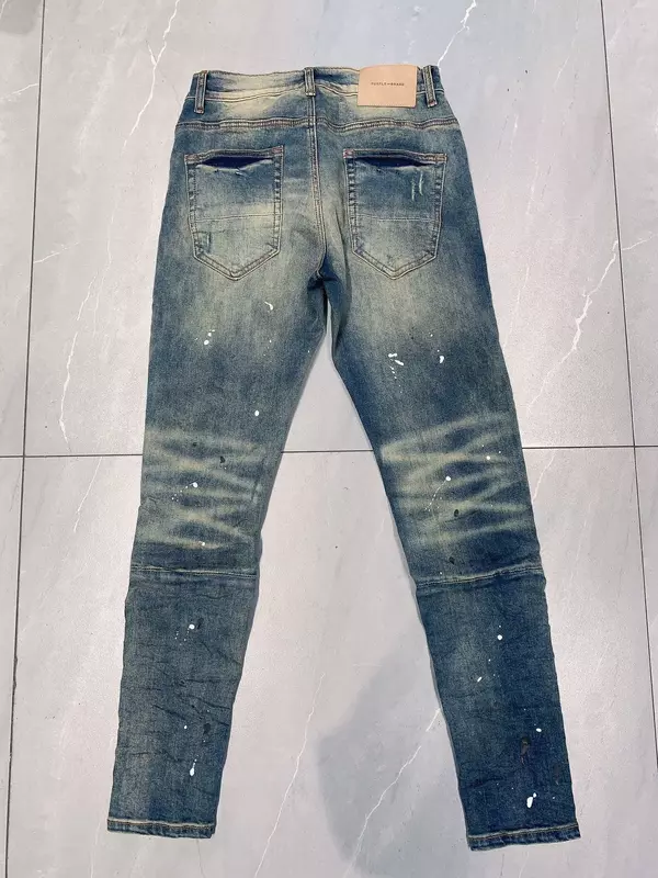 Высококачественные фиолетовые брендовые джинсы 1:1, высококачественные обтягивающие джинсовые брюки с низкой посадкой