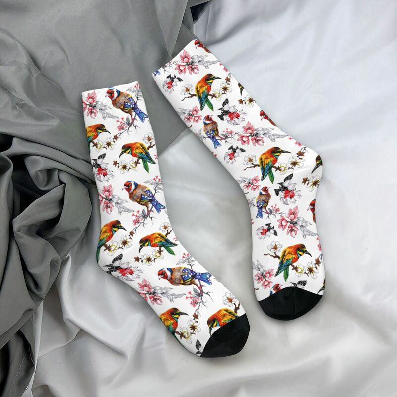 Bellissimi uccelli da uomo Sparrows calzini Vintage floreali calzini moda in cotone accessori Harajuku TubeSocks medi piccoli regali